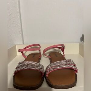 Elegant Pink Sandals with Rhinestone Straps